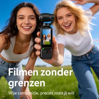 Wat vinden we goed aan de Pocket Camera 4K - Mini actioncamera met draaibare lens - Zwart