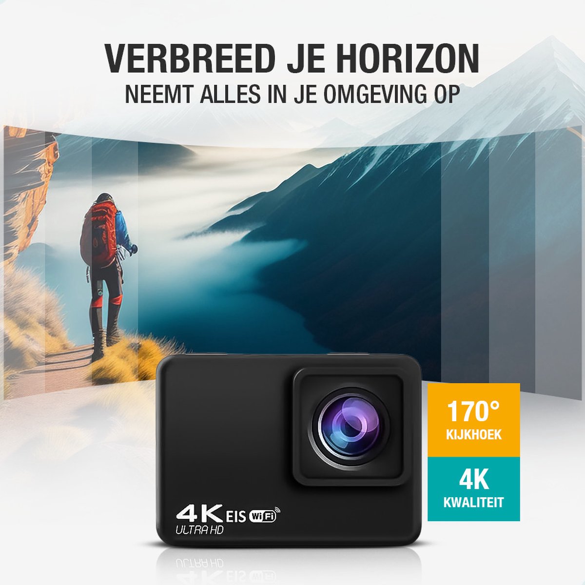 Pora&Co Action Camera 4K 16MP WiFi