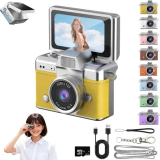 Retro Mini Digitale Sleutelhanger Camera - Compact Kindercamera, Geel review
