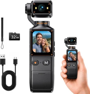 ShopVlot 2K vlogcamera met 360° draaibare lens