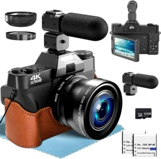 ShopVlot 4K digitale camera 56MP met breedhoek- en macrolens