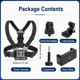ShopVlot borstgordelhouder voor actiecamera-accessoires - 5 stuks