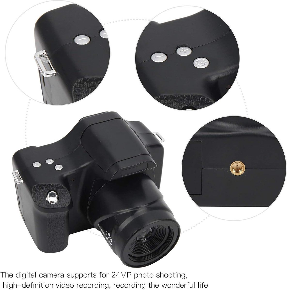 SLR-camera 24MP 18x zoom met LCD-scherm en flits - Standaard editie