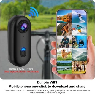 SnelShoppen 360 graden mini actiecamera voor motorhelm