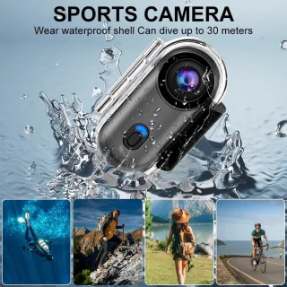SnelShoppen 360 graden mini actiecamera voor motorhelm