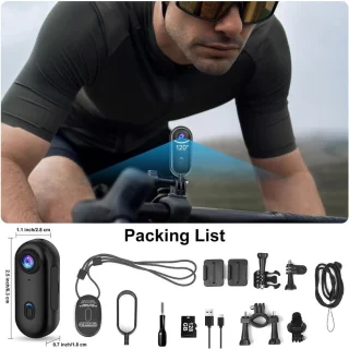 SnelShoppen 360 graden mini actiecamera voor motorhelm
