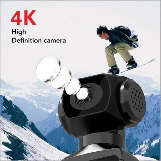 SnelShoppen - 4K HD-pocketcamera met Waterdichte Actiecamera, 1,3 Inch HD LCD-scherm, Ingebouwde WIFI voor Reisvlogs, Sport, Avontuur en Buitenactivit