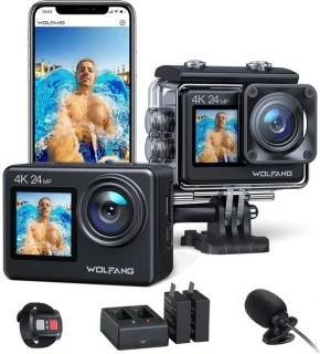 SnelShoppen actie camera 4K 24MP WiFi onderwatercamera