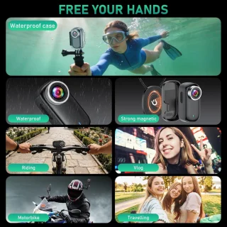 SnelShoppen - Action Camera WiFi 4K Waterproof Mini Sport Camera met 150° Hoek, Draagbare Helm Camera voor Fietsen, Motoren & Avonturen