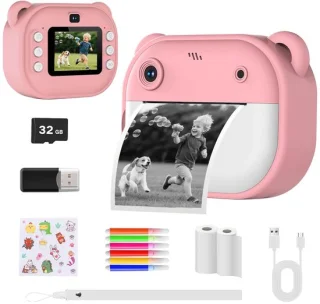 SnelShoppen - Camera voor kinderen 24MP 1080P met 32GB geheugen en afdrukpapier
