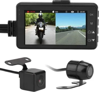 SnelShoppen Dashcam 1080P, voor- en achteruitzicht, met aansluitkabel