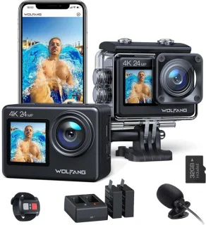 SnelShoppen dual screen actiecamera 4K 24MP