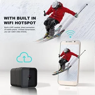 SnelShoppen - Hotspot WiFi Camera 1080P HD Mini Draagbare Actie DV met Premium Lens voor Buiten Sporten, Lange Accuduur, USB Oplaadbaar