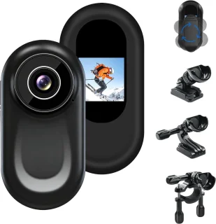 SnelShoppen mini actiecamera voor motorhelm - zwart