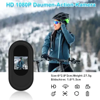 SnelShoppen mini actiecamera voor motorhelm - zwart