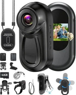 SnelShoppen mini bodycam met 64GB sd-kaart, 1080p actiecamera