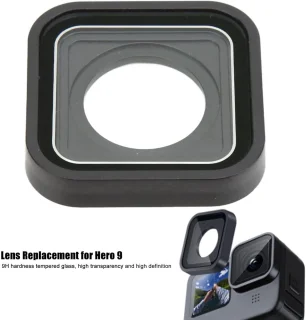 SnelShoppen vervanglens voor 9 10 action camera, tempered glass, geschikt voor 9 Black