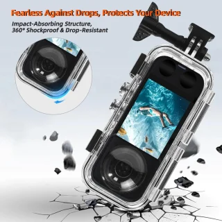 SnelShoppen - X5 Universele Stealth Duikbehuizing Pro voor 360° Action Camera's - 60m IPX8 Waterdicht, Schokbestendig, Ideaal voor Duiken, Skiën en Pa