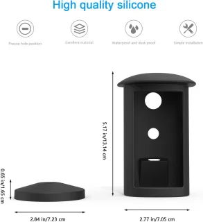 SnelShoppen - Zwarte silicone beschermhoes voor R-ing Outdoor Camera Pro met plug