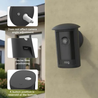 SnelShoppen - Zwarte silicone beschermhoes voor R-ing Outdoor Camera Pro met plug