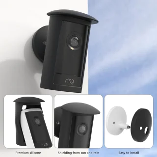 SnelShoppen - Zwarte silicone beschermhoes voor R-ing Outdoor Camera Pro met plug