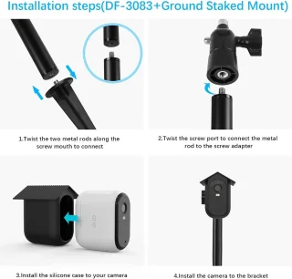 Spike-paalmontage met beschermhoes voor Arlo Essential 2 XL 2K camera - ShopVlot
