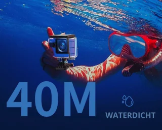Sportcamera 4K 60fps 24MP 170° Groothoek Met Dubbele Microfoon - Inclusief 2 Batterijen