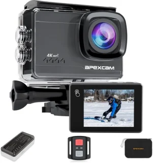 Sportcamera 4K 60fps met wifi en 2 accu’s