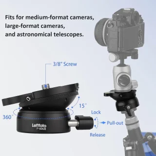 Statiefplaat 360 graden rotatie en +15° kanteling voor dslr en camcorders - ShopVlot