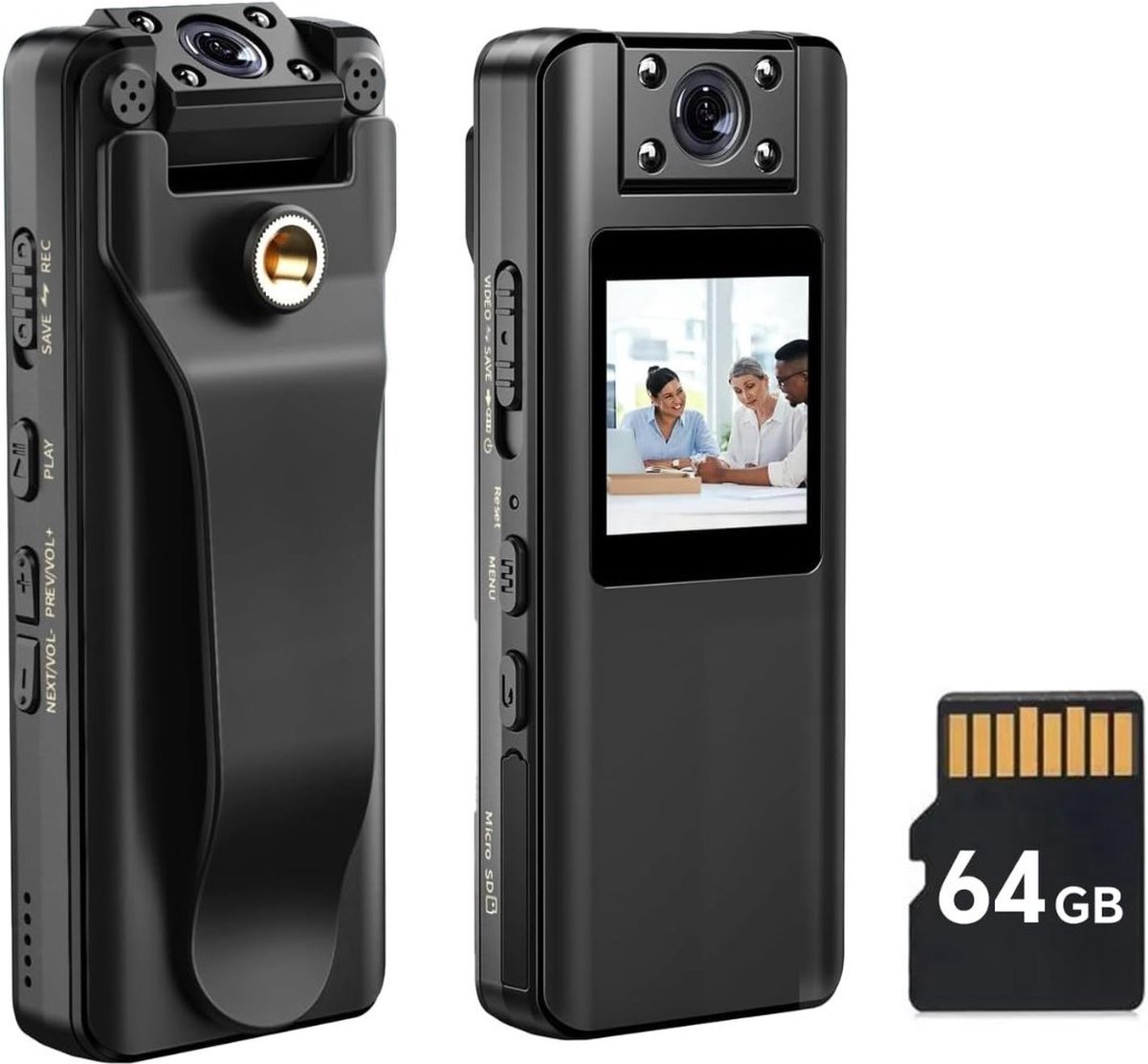 Thuys Bodycam Action Cam HD 1080P Zwart