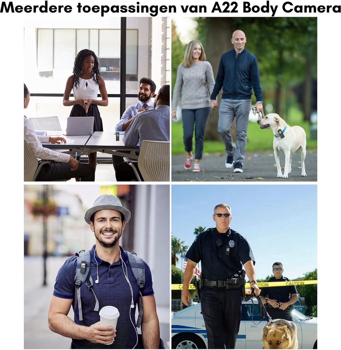 Thuys Bodycam Action Cam HD 1080P Zwart
