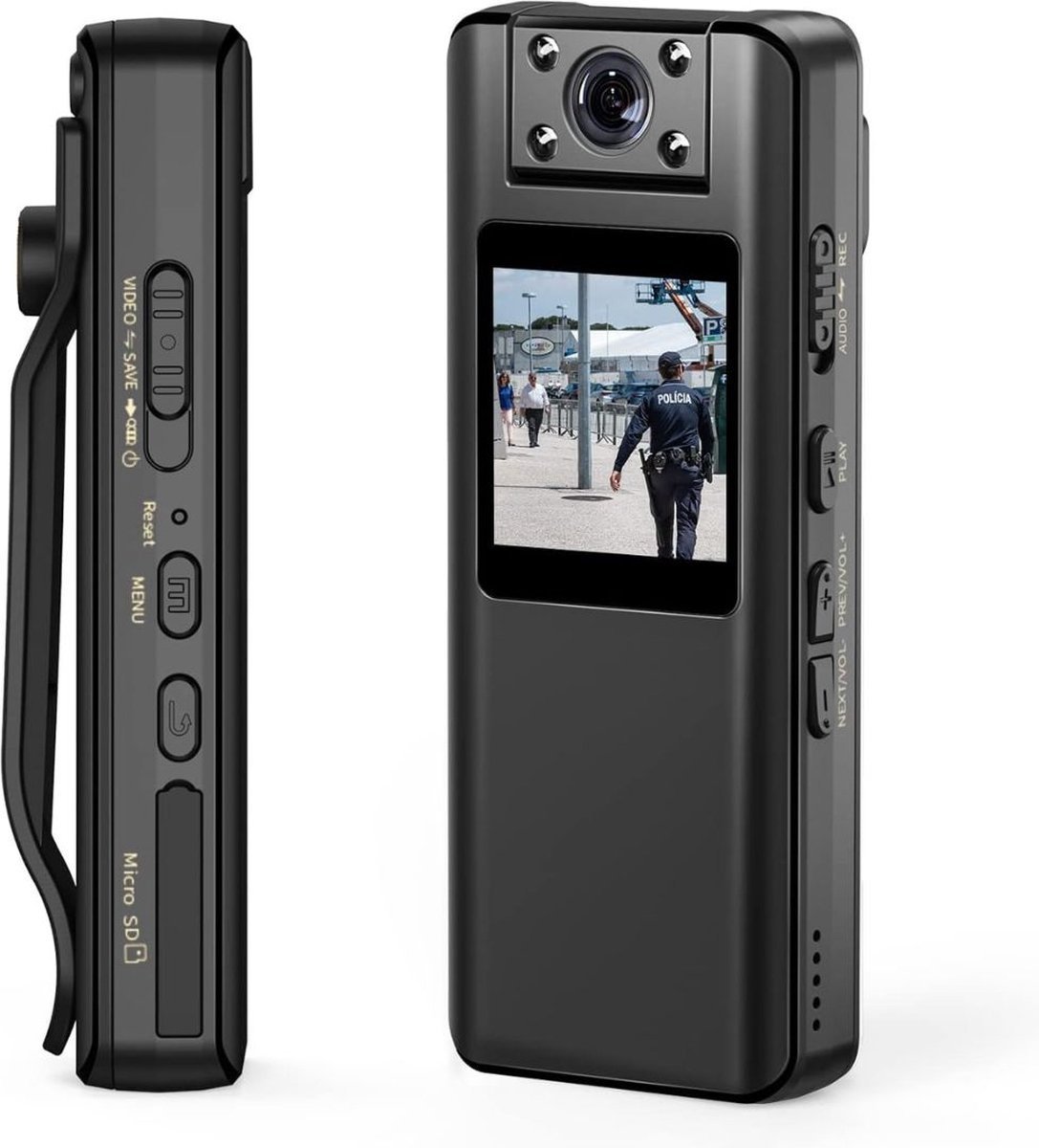 Thuys Bodycam Action Cam HD 1080P Zwart