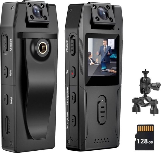 Thuys Bodycam Action Cam HD 1080P Zwart