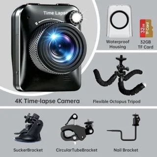 Time-lapsecamera 4K buiten – compact formaat – CMOS-sensor – optische beeldstabilisatie – voor bouw en natuur