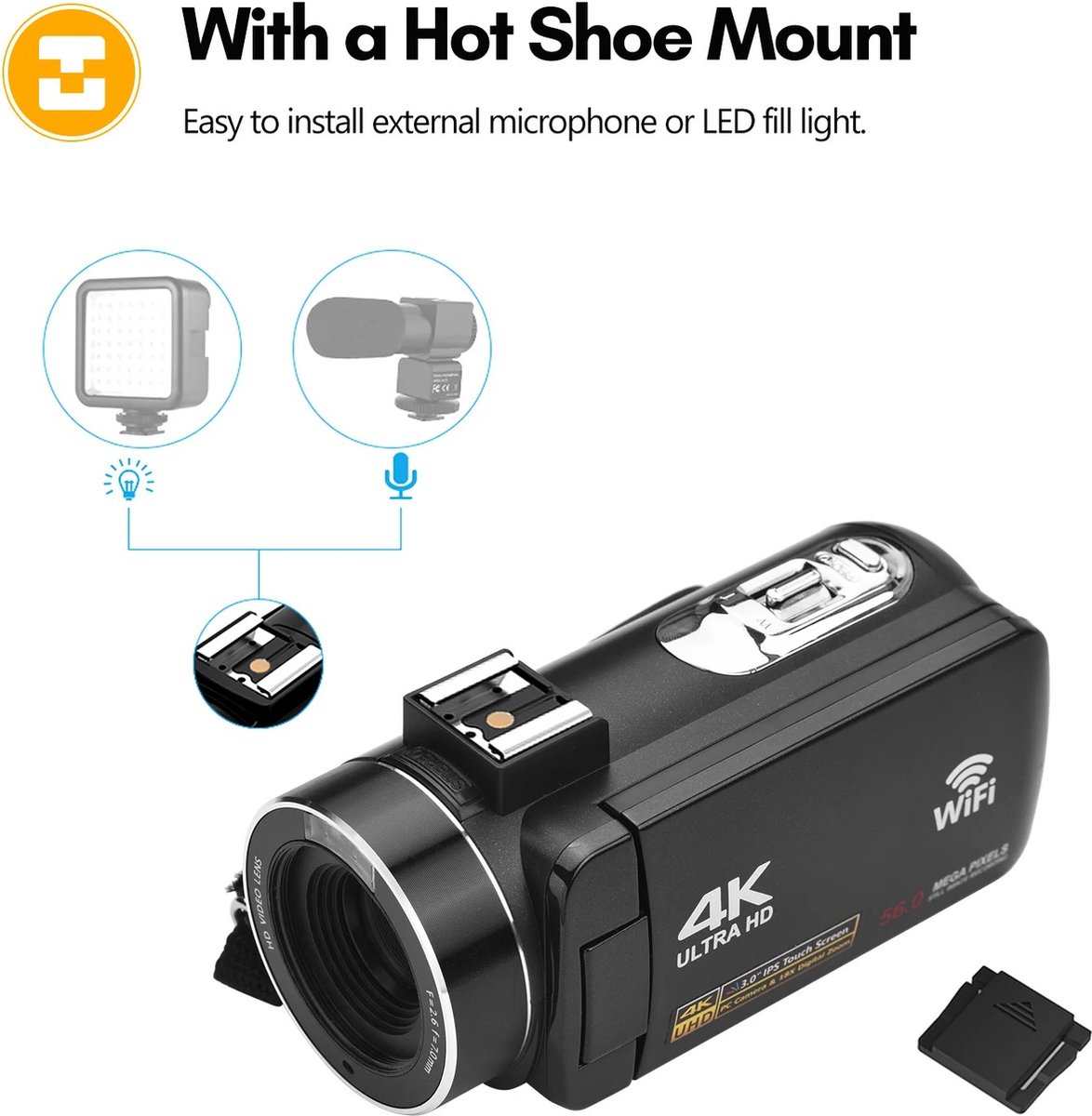Tumex 4K Ultra HD Camcorder 56MP