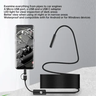 USB Type C 3-in-1 Endoscoop Camera 5m IP67