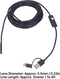 USB Type C 3-in-1 Endoscoop Camera 5m IP67