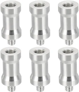 Vemera camera spilschroef converter M8 - 32 mm - zilver - 6 stuks
