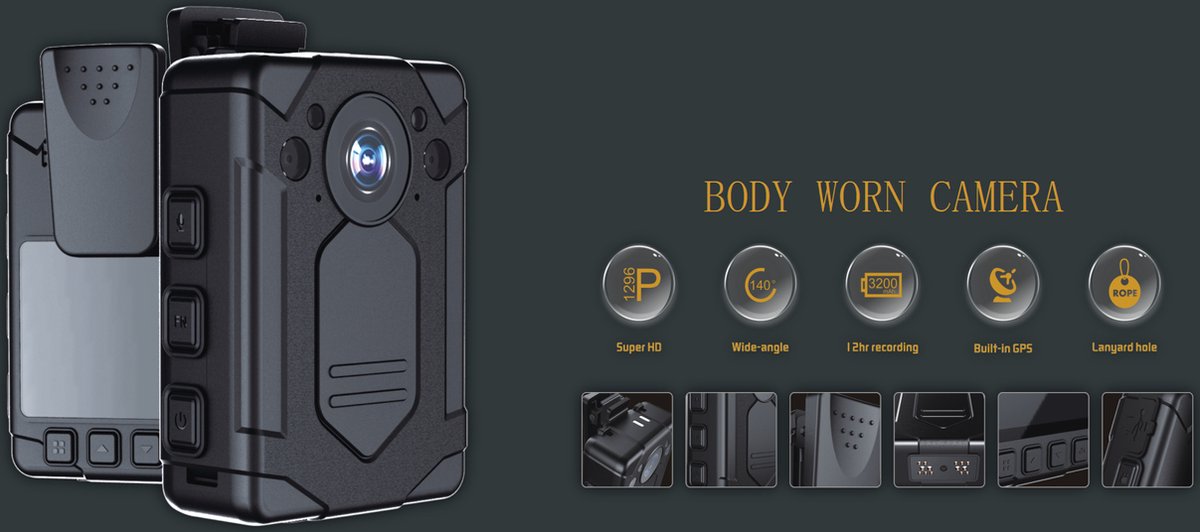 Viatel Bodycam HD Network Camera met Dock Charger