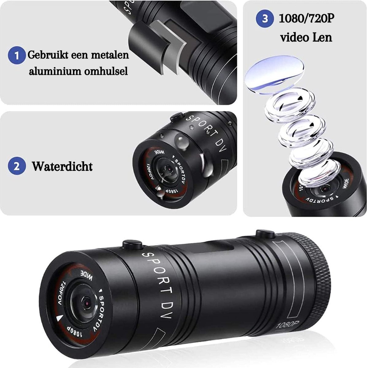 Visie 360 Pro Action Cam 1080P 8MP