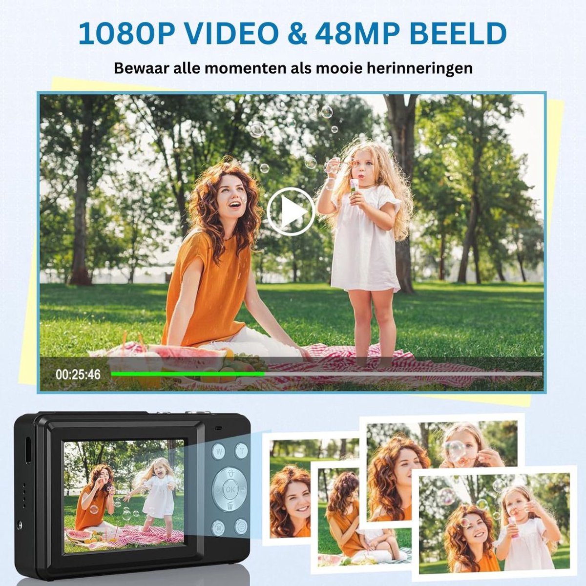 Vlog Camera Zwart - Bodycam en Action Camera voor Alle Gebruikers