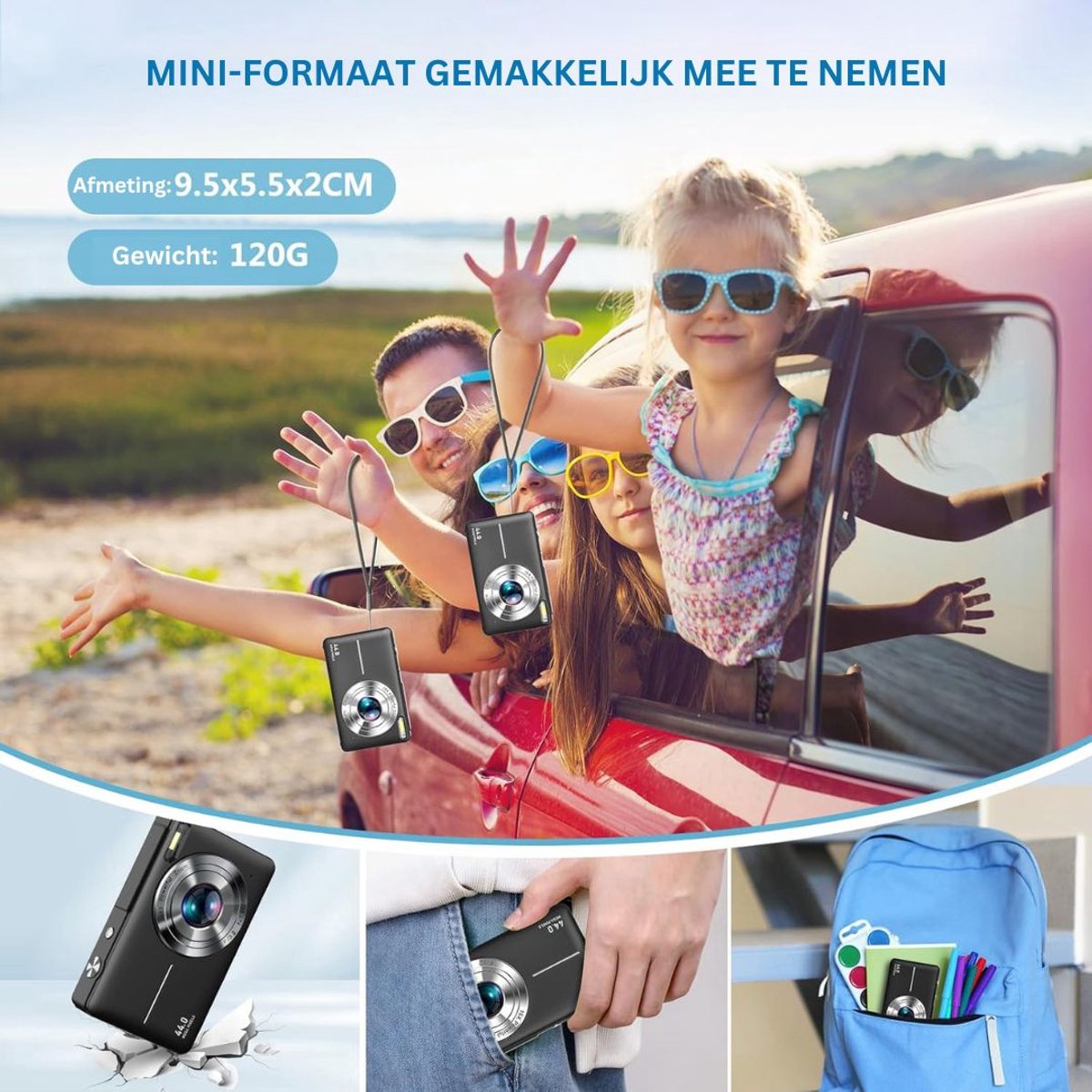 Vlog Camera Zwart - Bodycam en Action Camera voor Alle Gebruikers