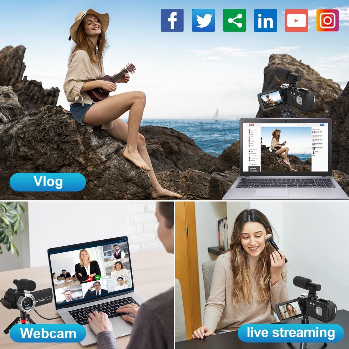 Vlogcamera Beginnersmodel met Scherm