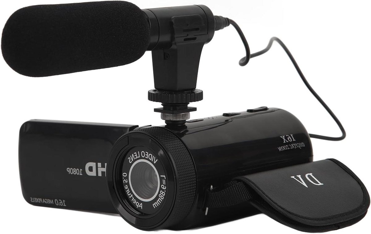Vlogcamera HD 1080P met Microfoon en Groothoeklens