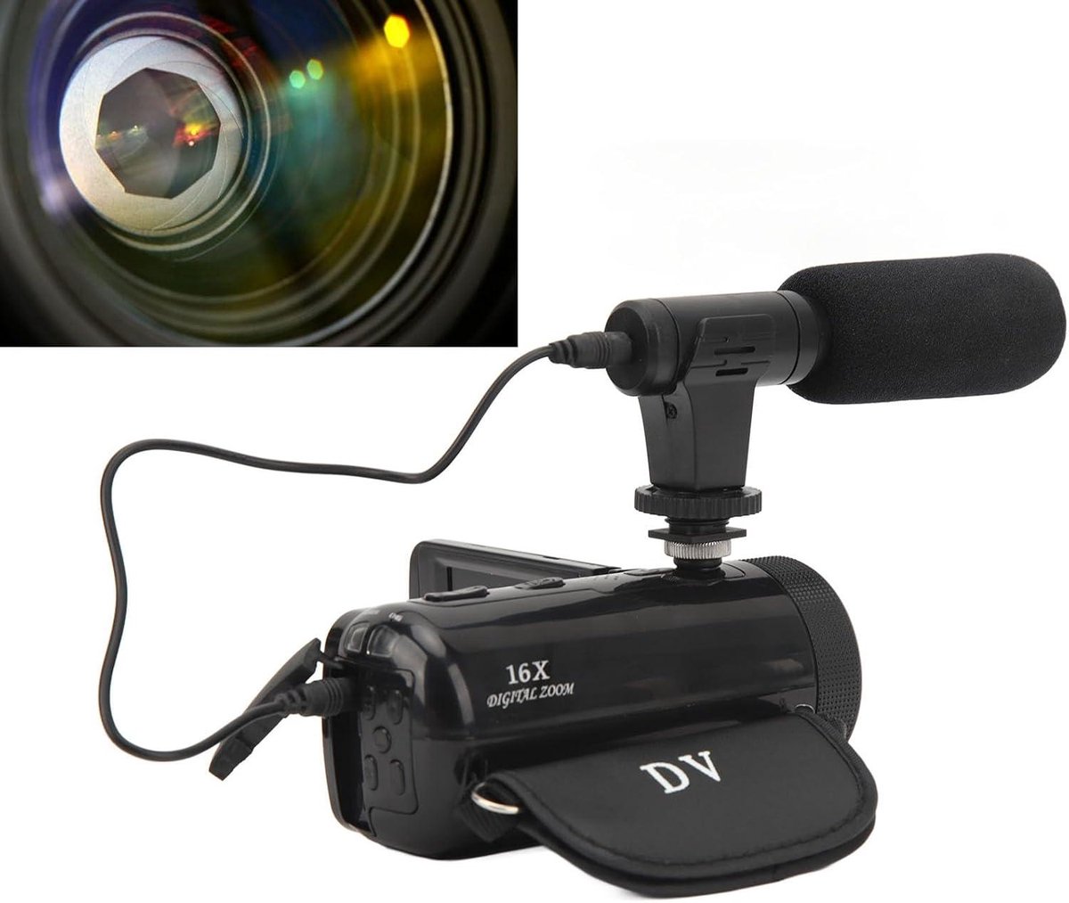 Vlogcamera HD 1080P met Microfoon en Groothoeklens