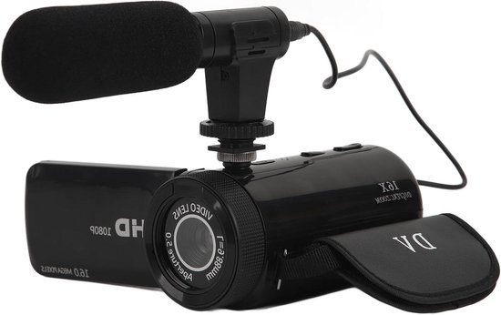 Vlogcamera HD 1080P met Microfoon en Groothoeklens