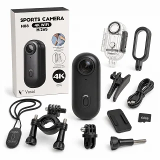 De Vosoi mini action camera 4K in één oogopslag