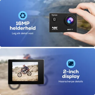 Vynox Action Camera 4K - Actiecamera