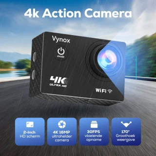 Vynox Action Camera 4K - Actiecamera