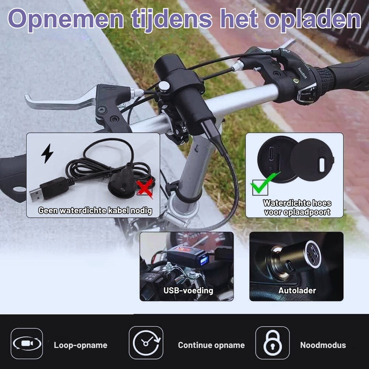 Waterdichte HD Actiecamera 170° Fisheye Nachtzicht Voor Fiets & Motorfiets